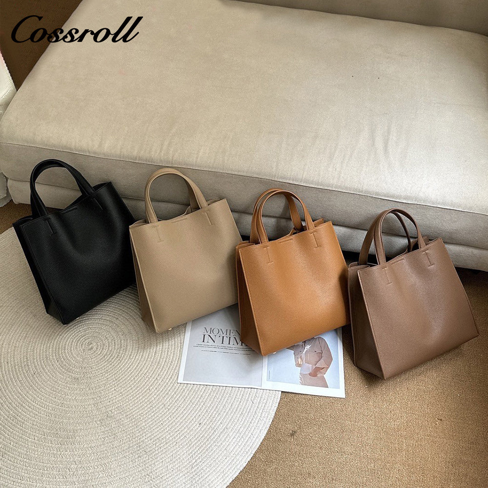 Solid Color Single-Shoulder Women's Bag Casual Lychee Texture Large Capacity Handheld Fashion Versatile Crossbody Bag