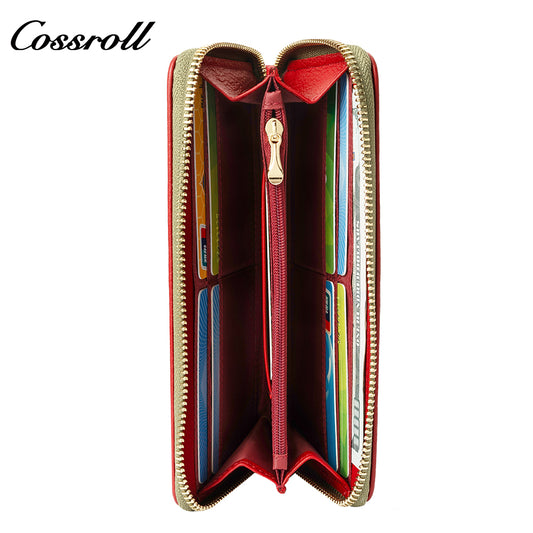 Most Popular best brand leather long wallet female Genuine Leather