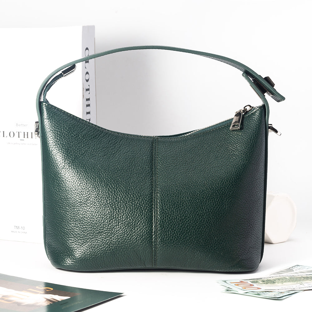 New women's cross body litchi pattern simple zipper handbag