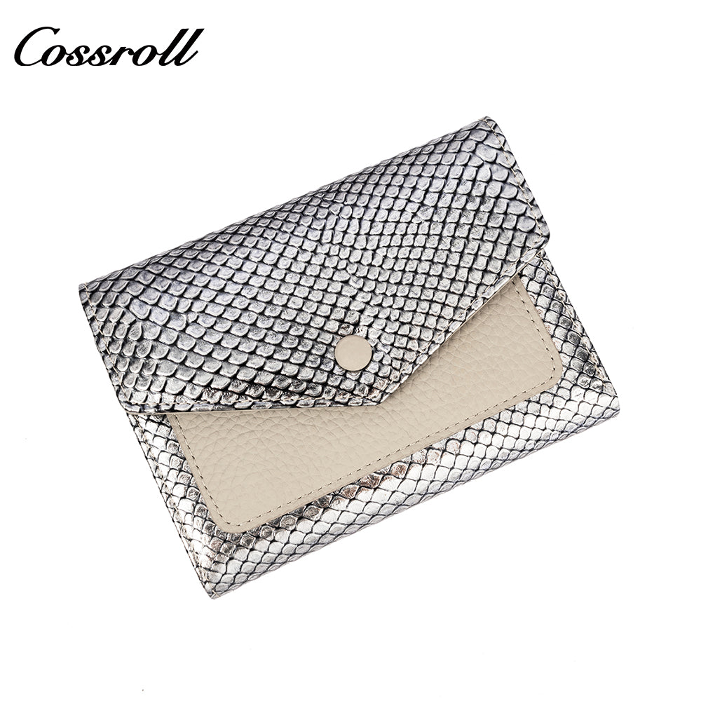Cross-border explosive Korean envelope card bag wallet snake leather large capacity wallet