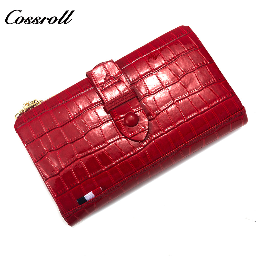 Most Selling Products cowhide wallet crocodile texture patent leather