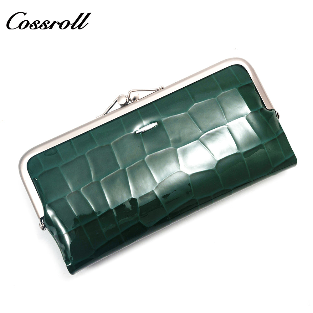 China Professional Customized luxury leather designer crocodile texture patent leather