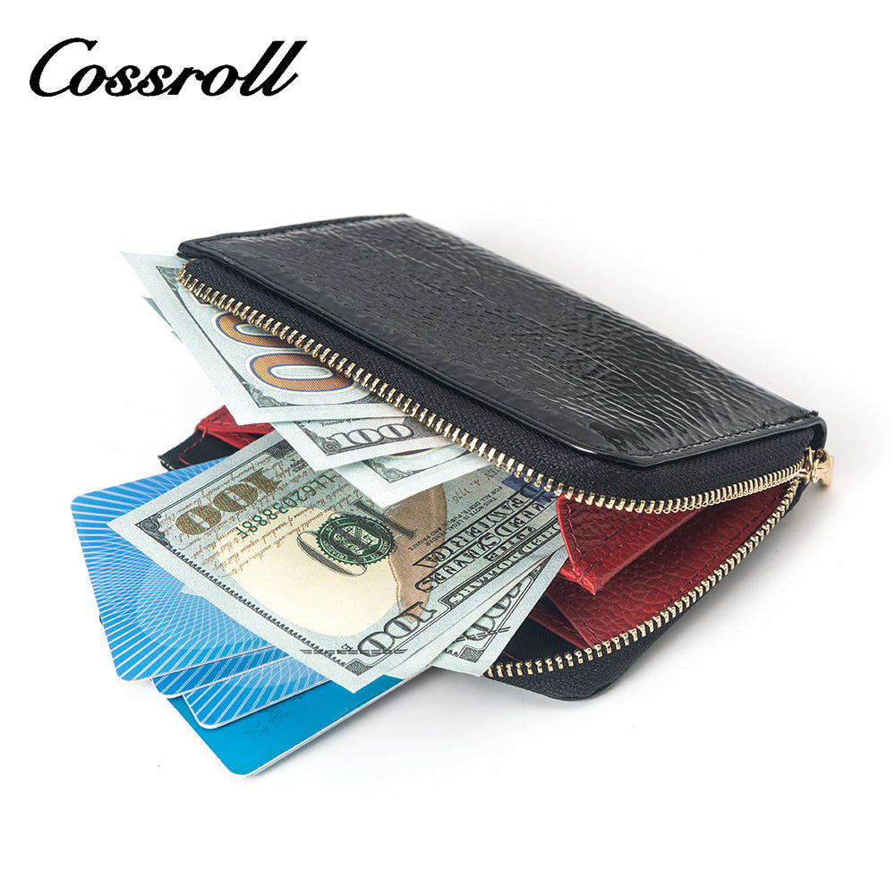 New Customization black leather travel wallet for women With Good Shop