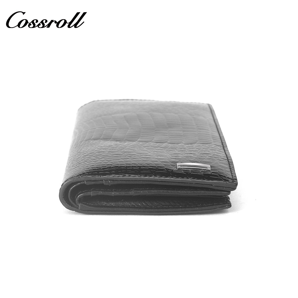 Europe and the United States three fold crocodile leather wallet women's long money clip multi-card wallet manufacturers customized patent leather