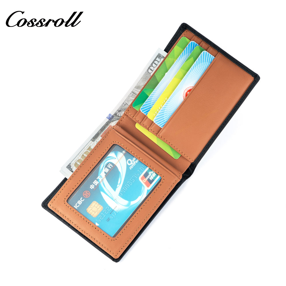 Multifunctional new men's wallet head layer cowhide color collision money clip