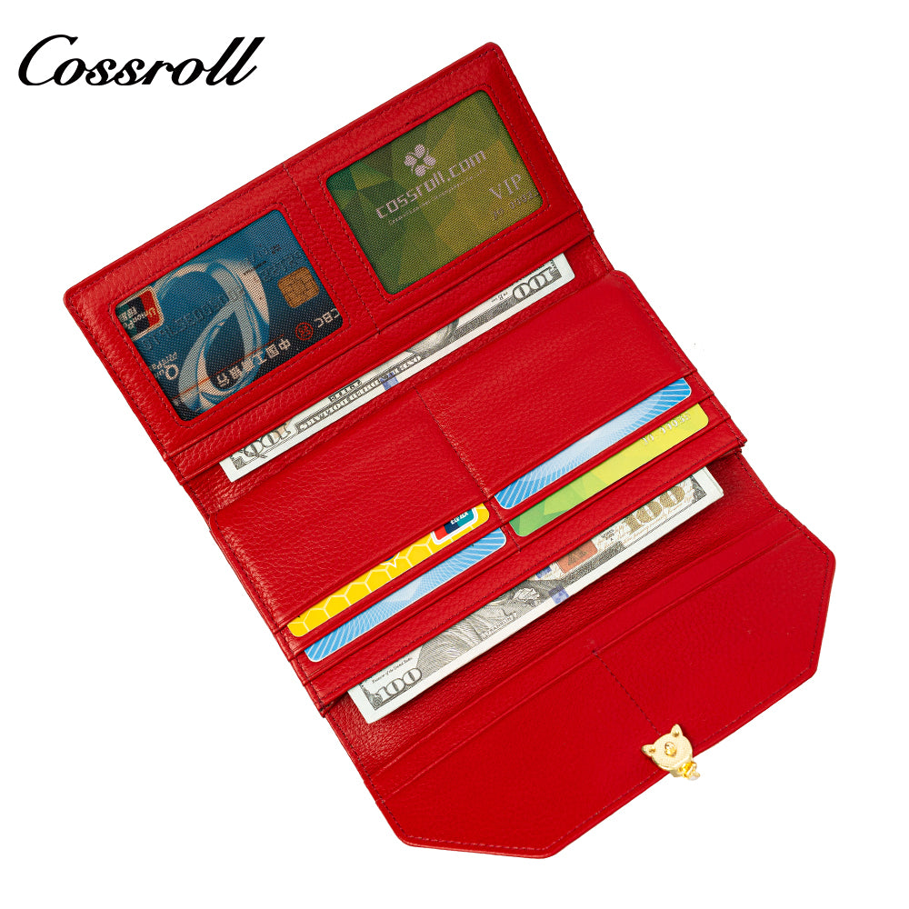 Professional Manufacturer large leather purse manufacturers custom geniune leather wallet
