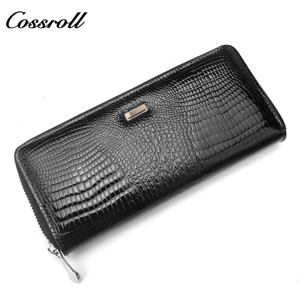 Wholesale High Quality ladies purse geniune leather wallet patent leather