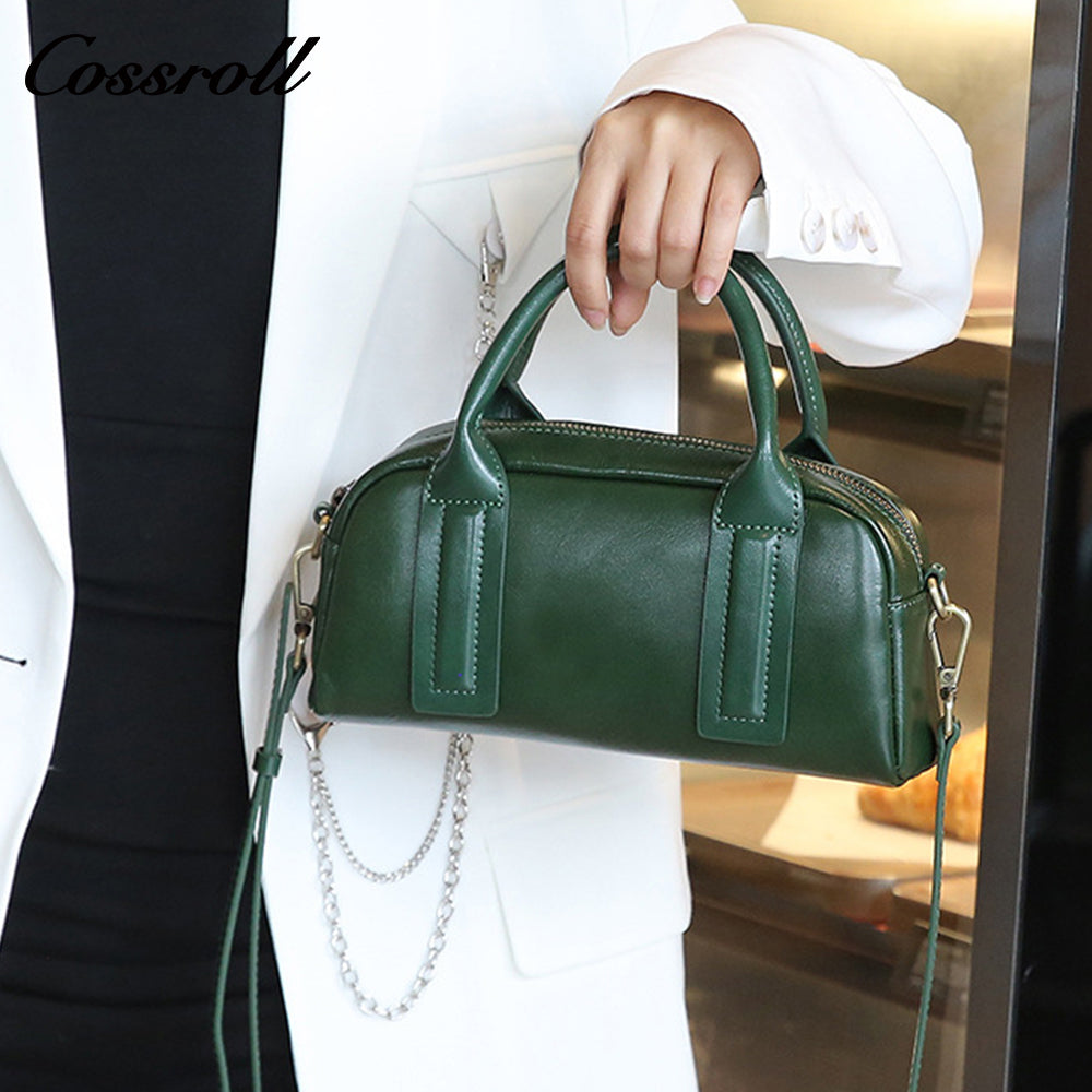 Spring and summer new leather women's bag crossbody bag retro commuter handbag female niche senior texture shoulder bag
