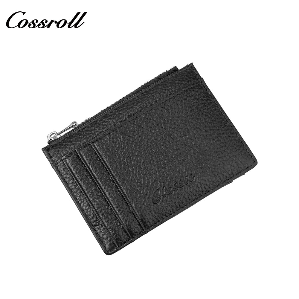 Head layer cowhide small wallet ladies short multi-card slot coin purse