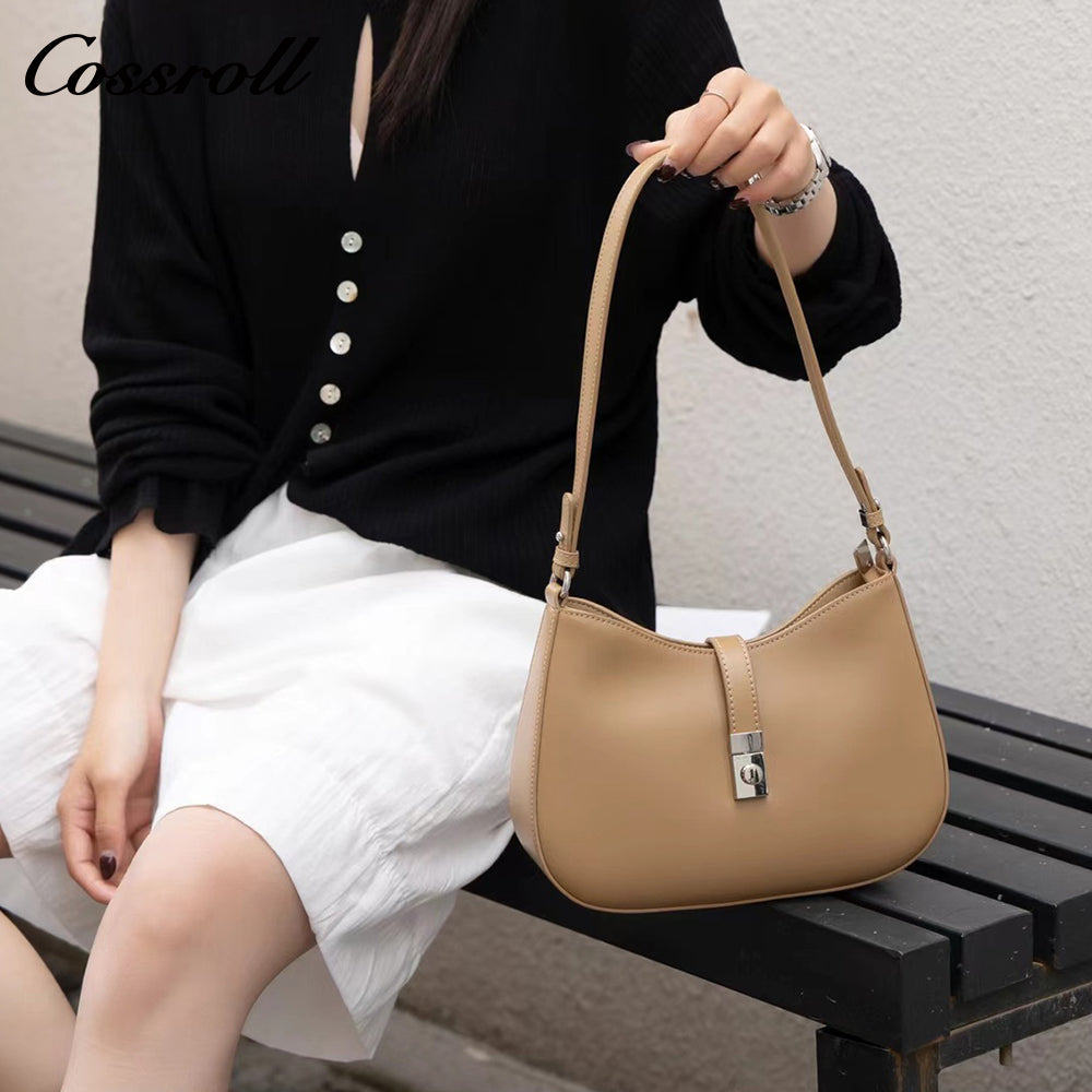 Crossbody Fashion Vegetable Tanned Leather Women's Bag Premium Feeling Hundred Underarm Bag