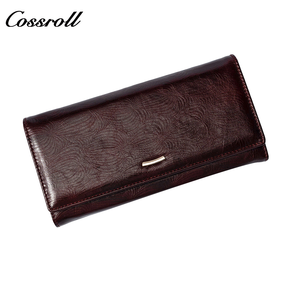 The Factory Produces genuine long card holder wallet geniune leather wallet