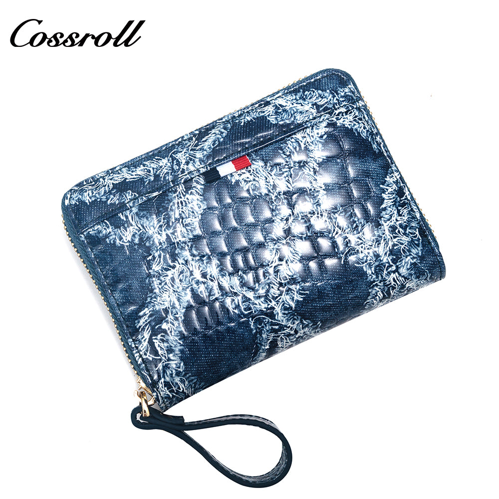 Best Selling Promotional Price luxury leather travel crocodile texture Genuine Leather