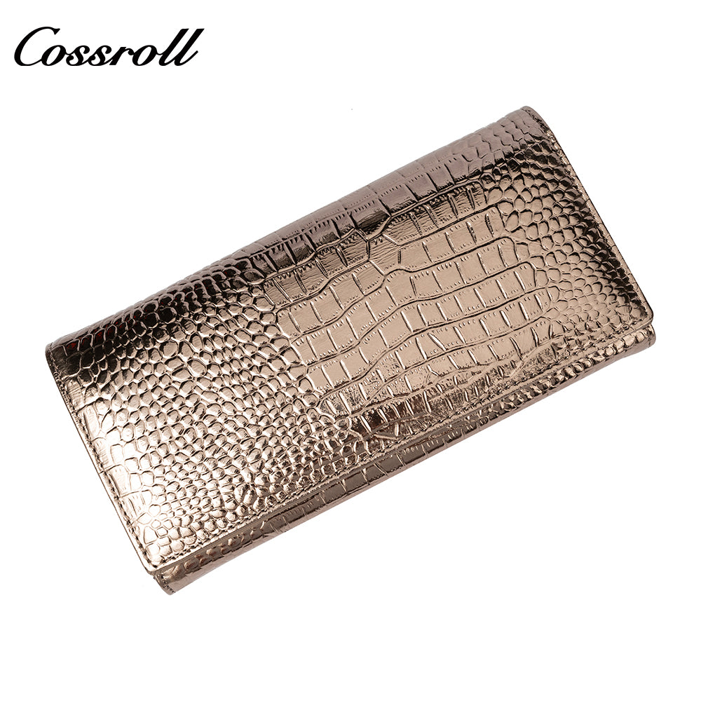Most Selling Products cowhide wallet crocodile texture patent leather