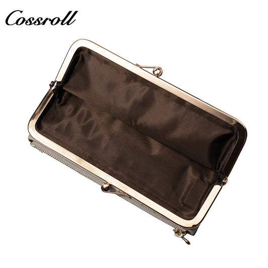 Manufacturers customized cross-border serpentine leather purse women's long cowhide women's multi-layer multi-card large capacity