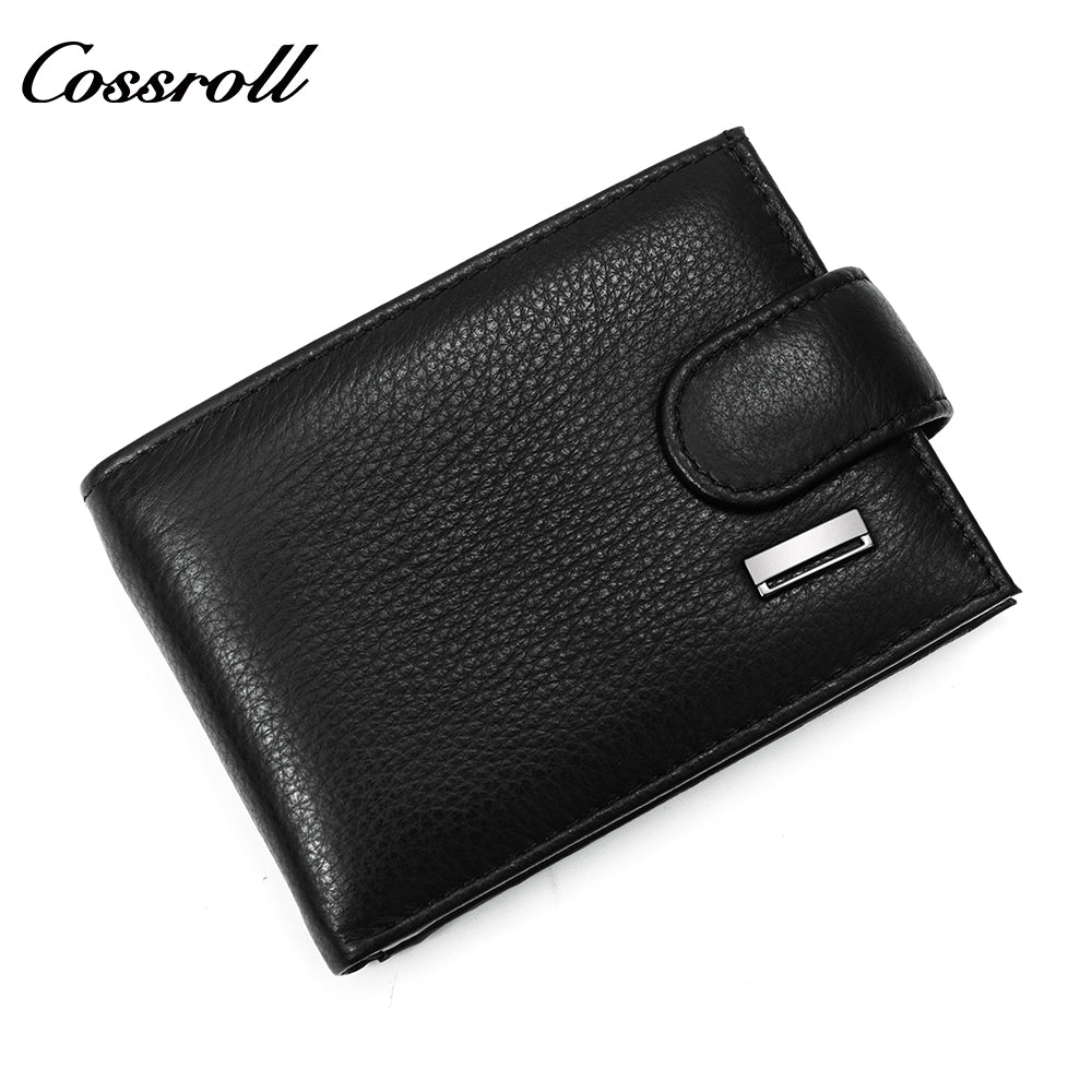 Young men's leather short wallet 2024 new first layer cowhide wallet simple ultra-thin business wallet