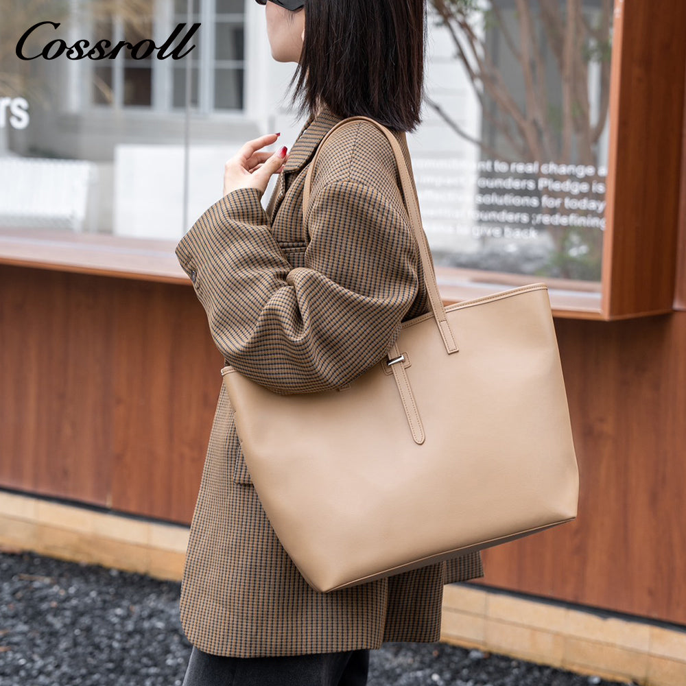 Genuine leather women's bag, large capacity, versatile casual shoulder bag, commuting handbag