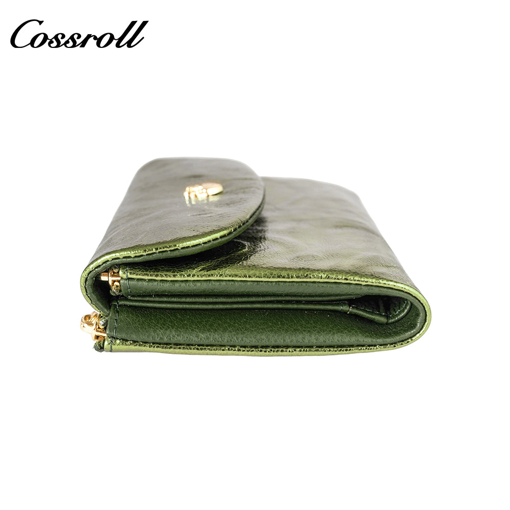 Genuine Leather Coin Purse Women's Head Layer Cowhide Compact Magnetic Buckle Zipper Wallet