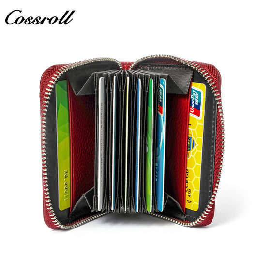 Wholesale High Quality ladies purse geniune leather wallet Organ slot Lychee leather