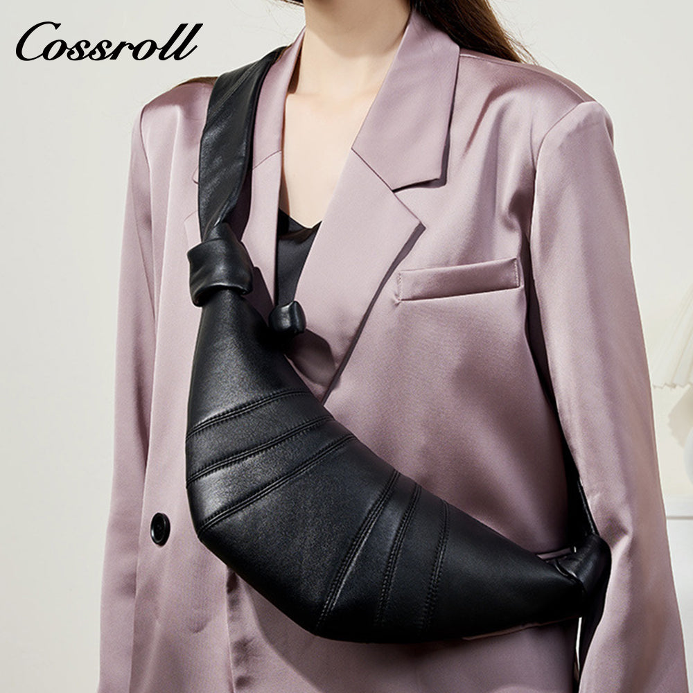 Coson croissant niche design sheepskin lazy dumpling bag leather women's bag tide crossbody bag
