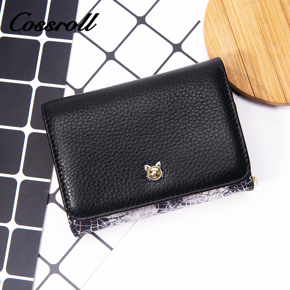 2024 new leather ultra-thin three-fold short fashion folding wallet