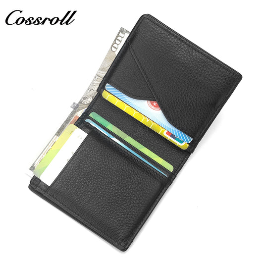 New factory custom leather money baotou layer cowhide change card man wallet patent leather holding women's purse custom