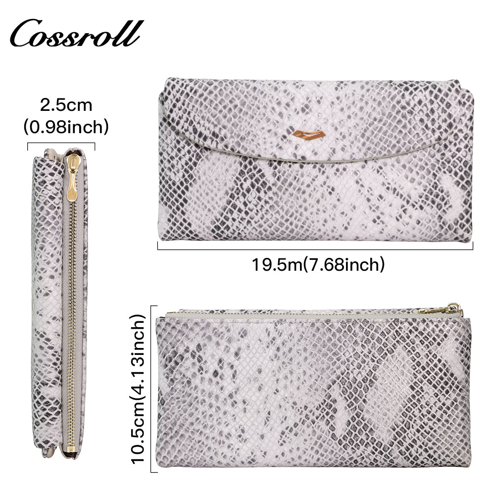 Factory Customized Snake Long Women's Wallet Niche Texture New Cross-border Europe and the United States Practical Design Money Clip