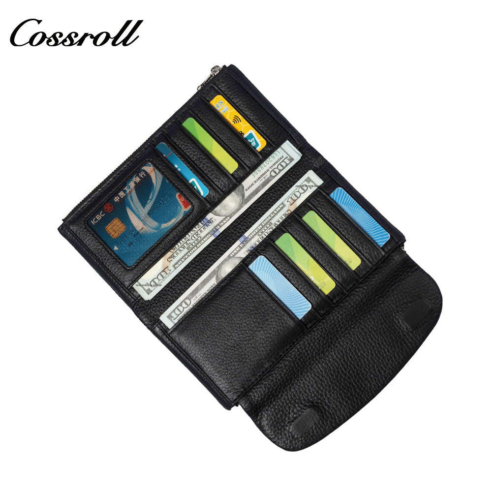 Leather women's purse Multi-functional pattern fashion short long cowhide wallet multi-card holding wallet factory custom