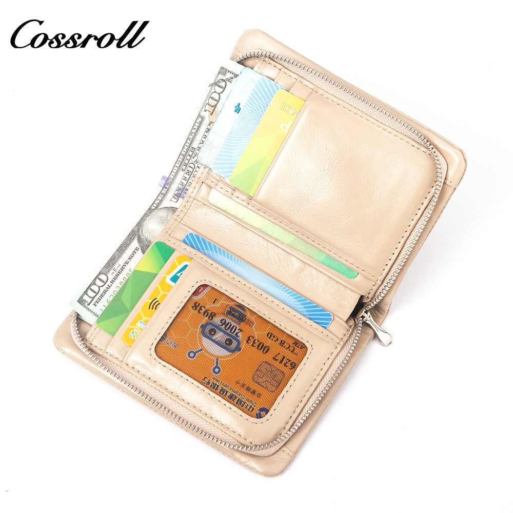 Customized Design Products wallets for women fashionable oil wax leather