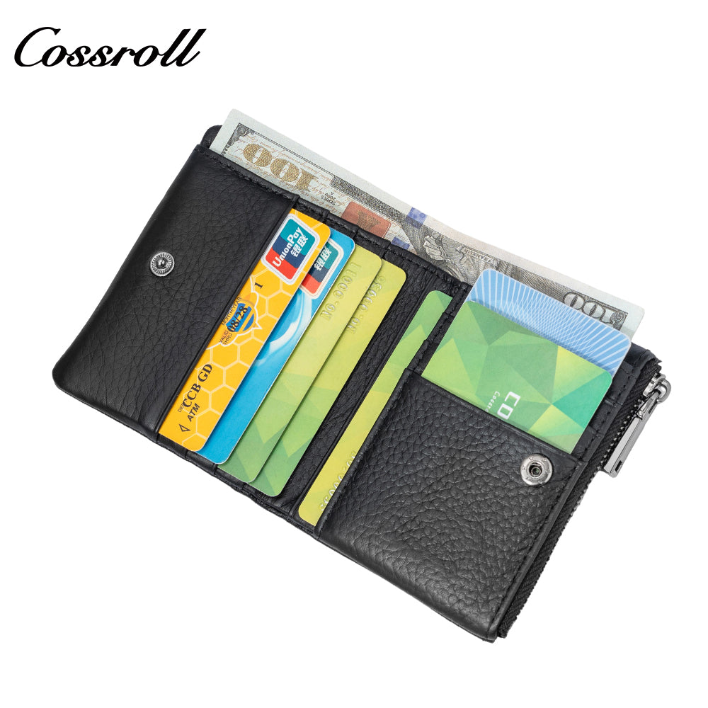 Men's Wallet Premium Feeling Short Wallet Genuine Leather Money Clip Cowhide Wallet Coin Purse Genuine Cowhide