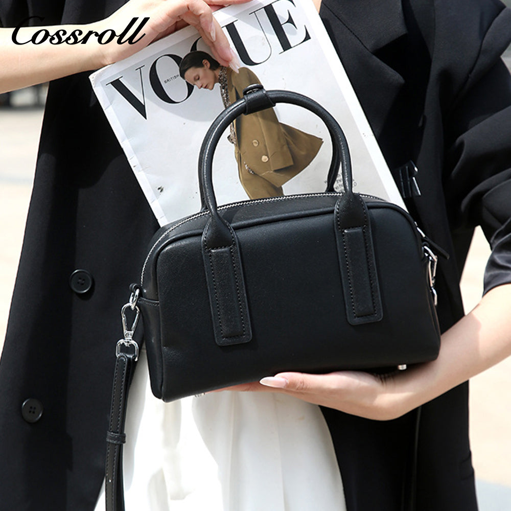 Genuine Leather Women's Bag Shoulder Bag 2025 New Premium Feeling Boston Handbag Female Crossbody Bag