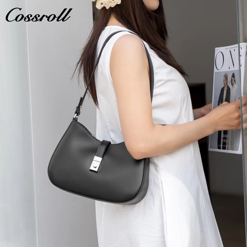 Crossbody Fashion Vegetable Tanned Leather Women's Bag Premium Feeling Hundred Underarm Bag