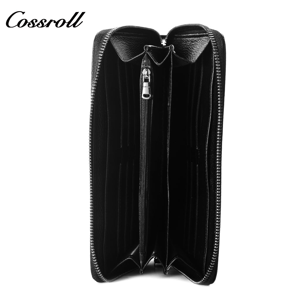 New Genuine Leather Men's Wallet Long Zipper Large Capacity Clutch Cowhide Clutch Bag Wallet Best Selling