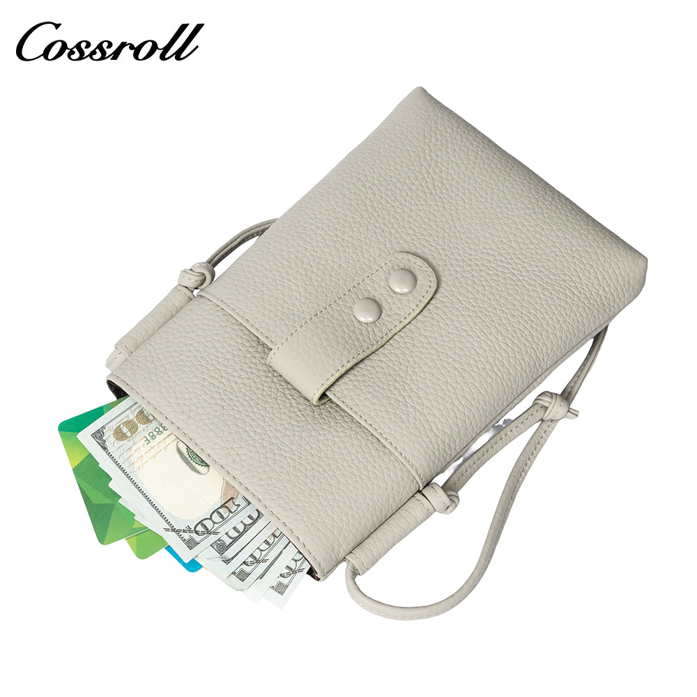 Pure cowhide crossbody bag small mobile phone bag women's 2024 new leather vertical bag cover leisure purse