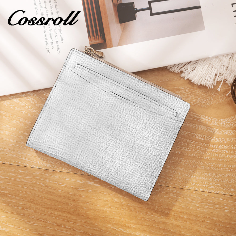 New Design short women's leather slim card wallet With High Quality