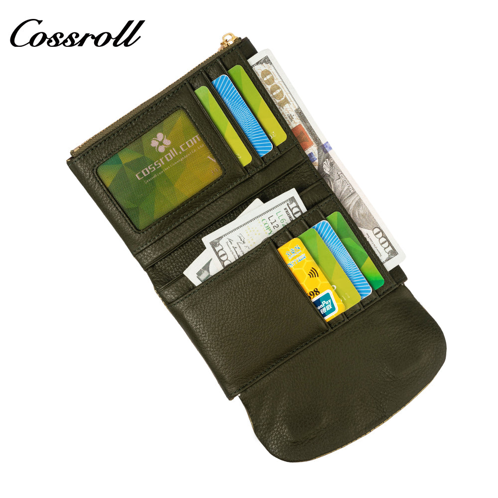 Genuine Leather Coin Purse Women's Head Layer Cowhide Compact Magnetic Buckle Zipper Wallet