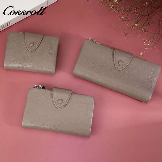 Innovative Design ladies purses multiple slots geniune leather wallet Lychee leather