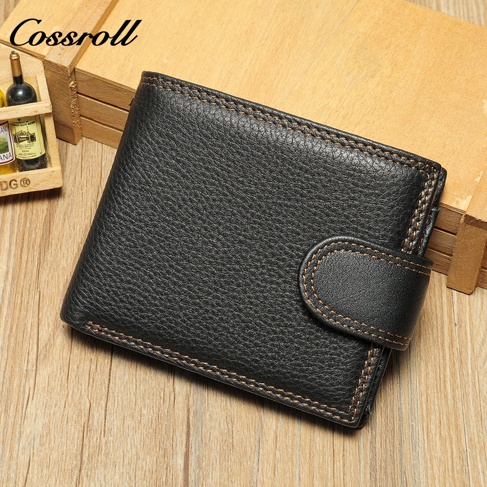 Short Genuine Leather Clutch Dollar Clip Coin Purse Multifunctional Cowhide Card Case Leather