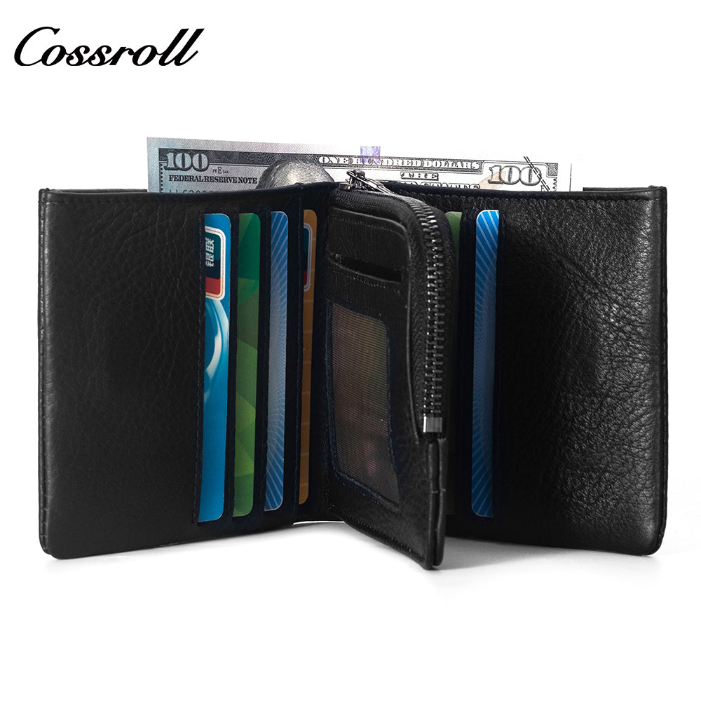 2024 New Genuine Leather Men's Wallet Short High-End Men's Wallet Best-Selling Style