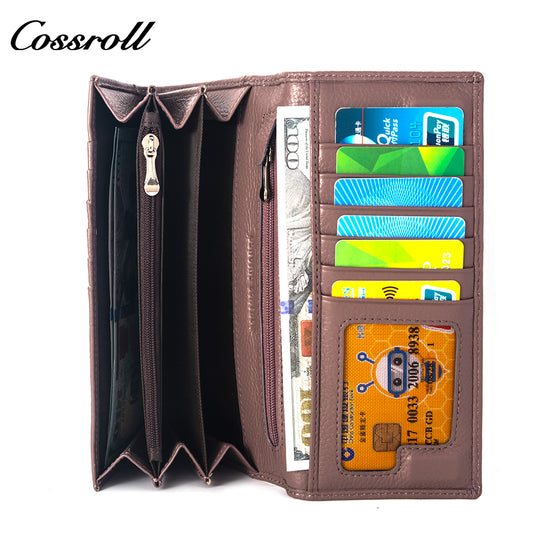 Innovative Design ladies purses multiple slots geniune leather wallet Lychee leather