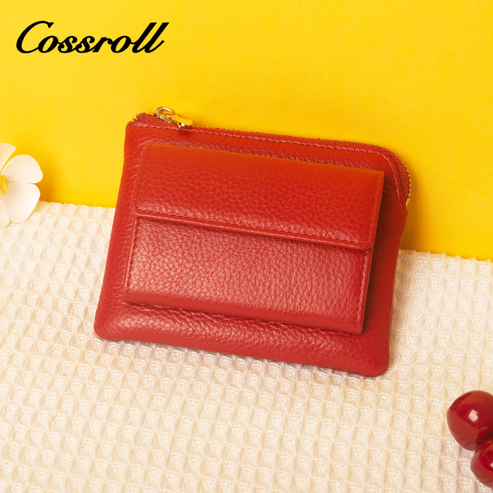 ODM/OEM Manufacturer red genuine leather women's wallet With CE Certificate