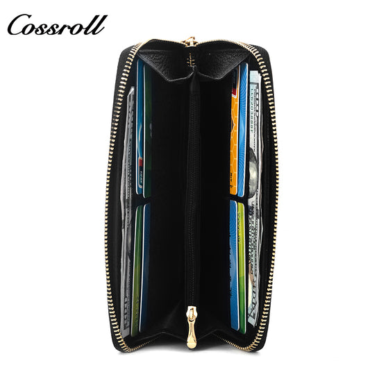 The Factory Produces genuine long card holder wallet geniune leather wallet