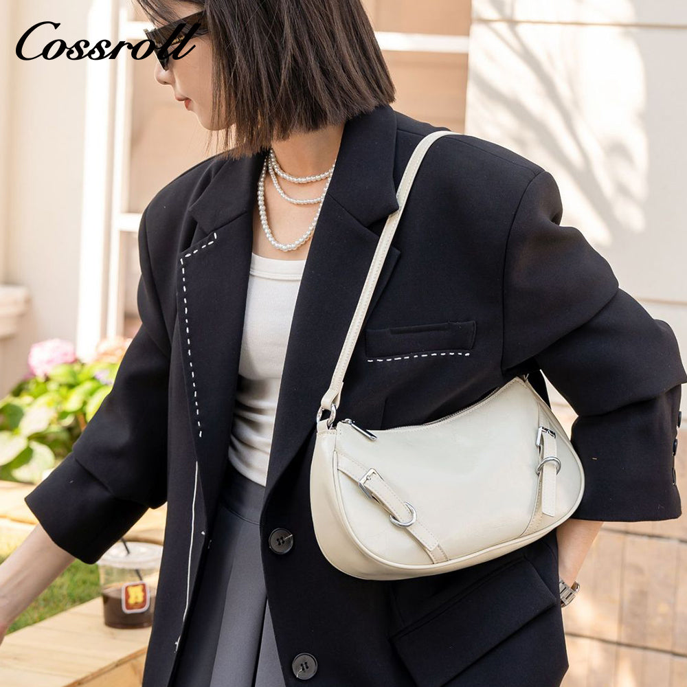 Head layer cowhide cracked shoulder female small bag shell Europe and the United States crossbody Tote