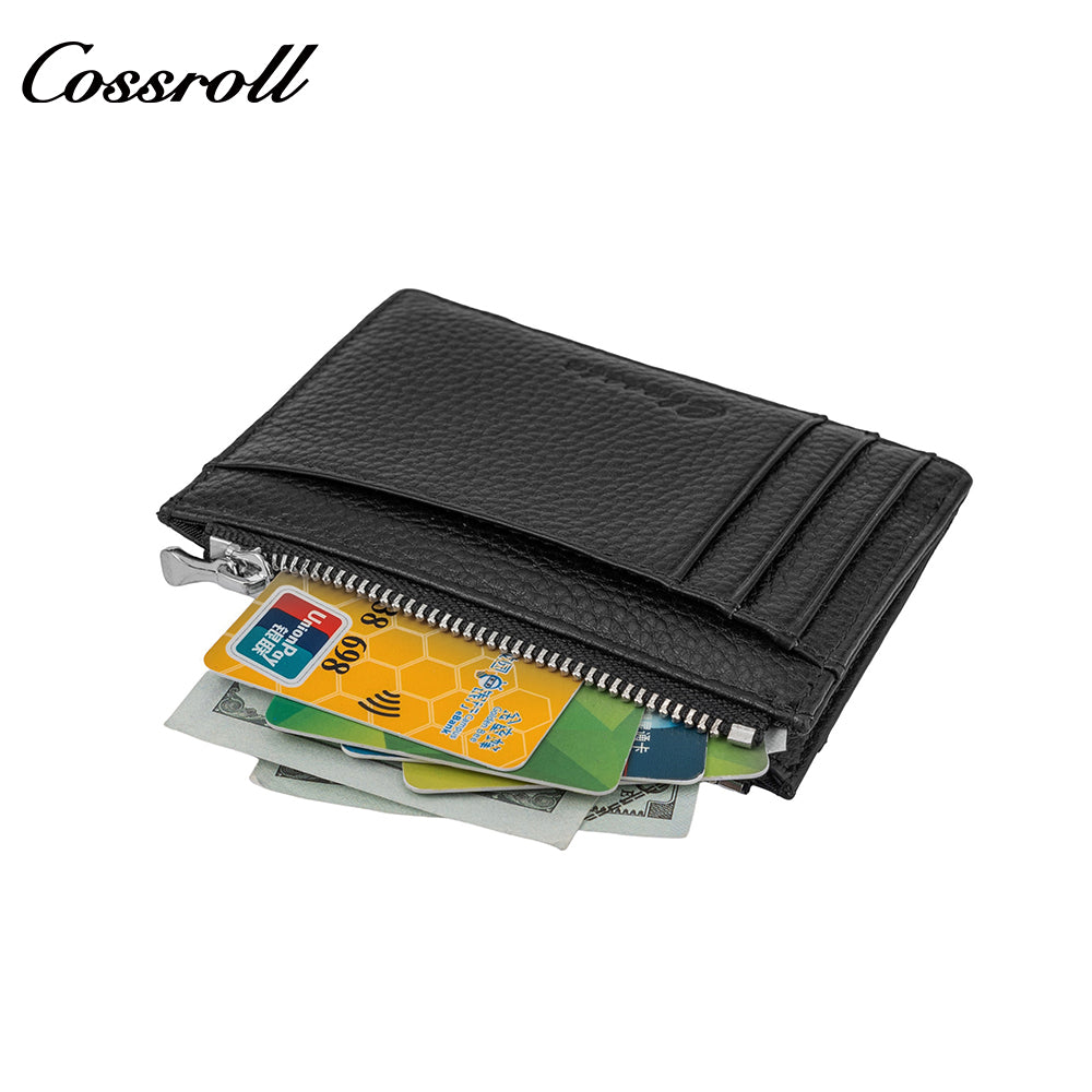 Head layer cowhide small wallet ladies short multi-card slot coin purse