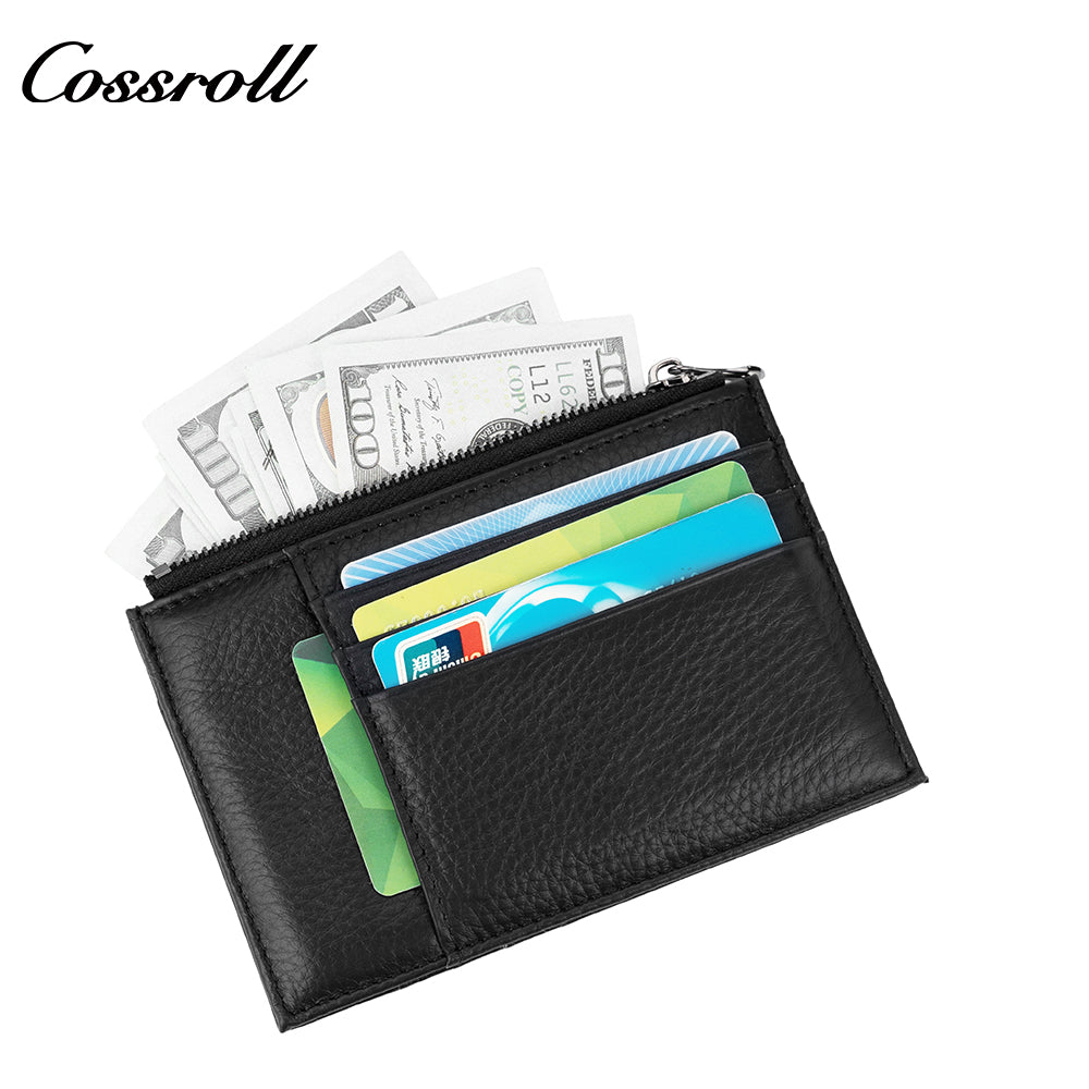 Amazon Ultra-thin Multi-card Slot Top Grain Cowhide Leather Women's Universal Multi-card Slot Wallet