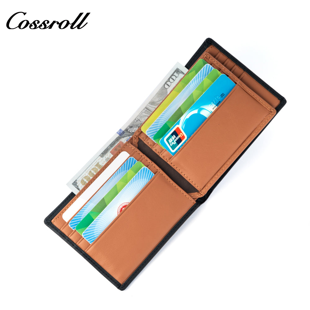 Multifunctional new men's wallet head layer cowhide color collision money clip