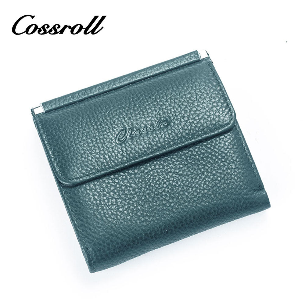 Custom Mini Luxury Leather Coin Purse Solid Color Ladies Wallet Genuine Leather Wallets for Women