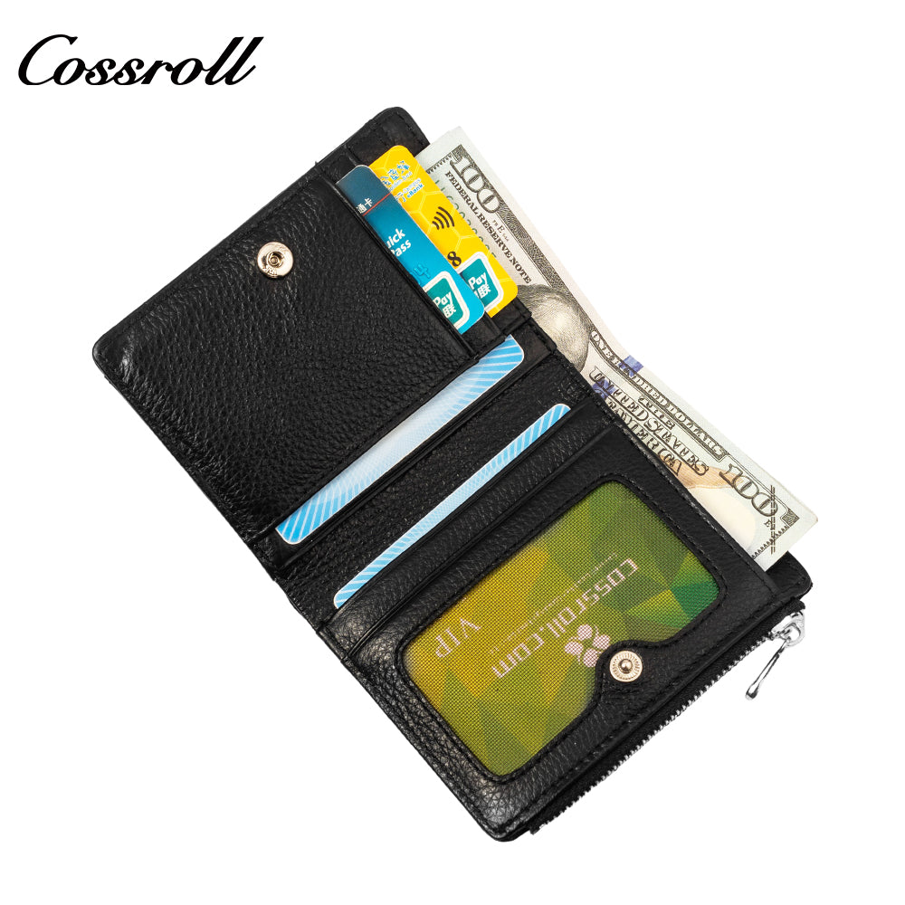 Short Wallet Multi Card Holder Driver's License Card Case Thin Zipper Buckle Coin Purse