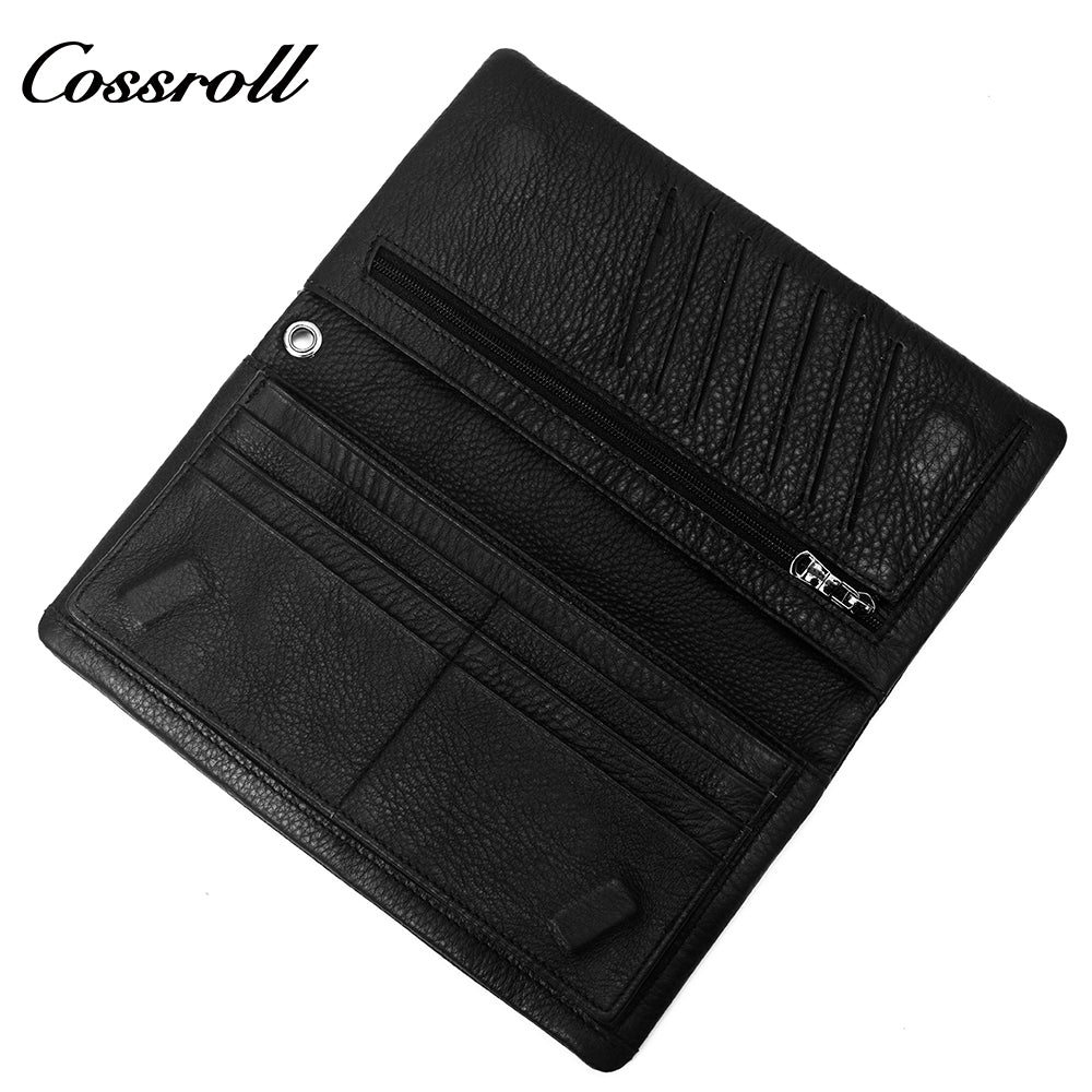 2024 New Genuine Leather Men's Wallet Long Zipper Large Capacity Clutch Cowhide Clutch Bag Best-Selling Wallet