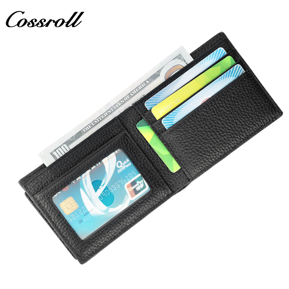 Business Men's Genuine Leather Wallet Multi Card Position Cowhide Horizontal Simple Coin Purse