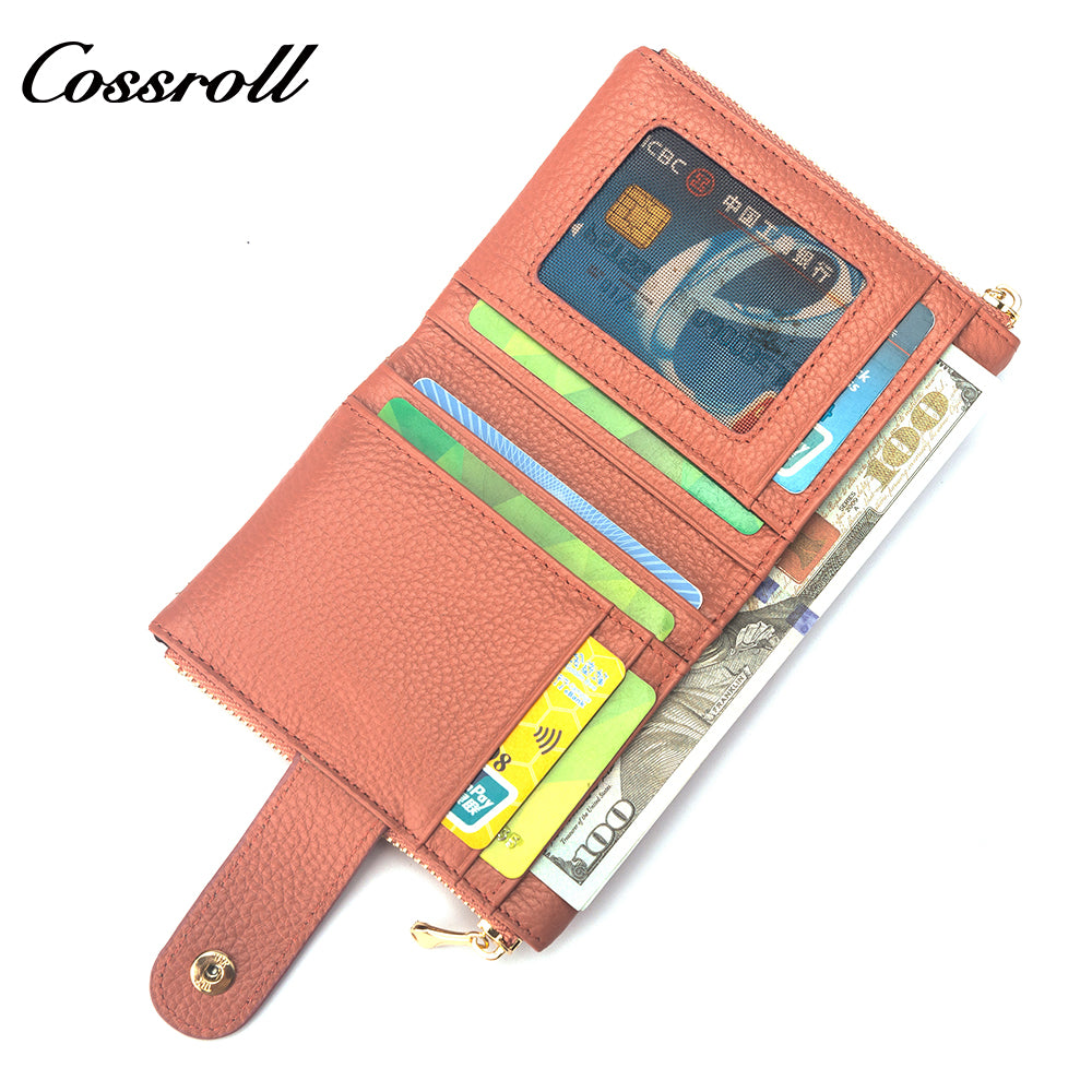 Innovative Design ladies purses multiple slots geniune leather wallet Lychee leather